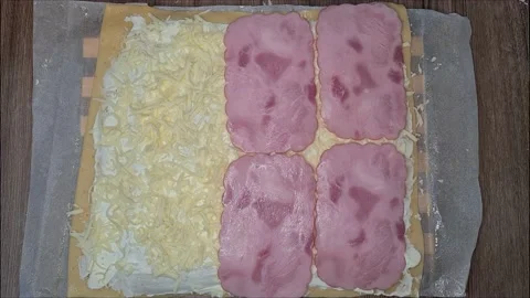 Roll with ham Stock Footage 220727772