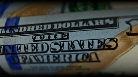 Roll of Hundred Dollar Bills, Blur Effect, Banknotes, Business Background, Money Stock Footage 301568466