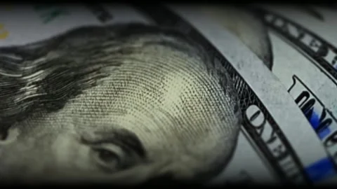 Roll of Hundred Dollar Bills, Blur Effect, Money, Banknotes, Business Background Stock Footage 301568535