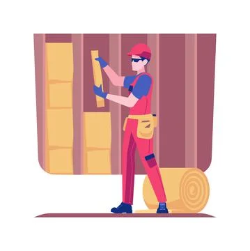 Roll insulation isolated concept vector illustration. Stock Illustration