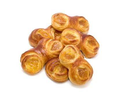 Roll with jam on white Stock Photos