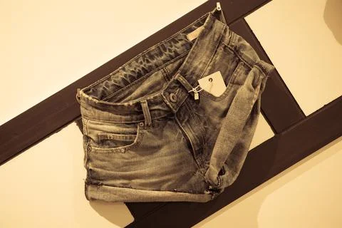 Roll up Jeans Knickers on Display Stock Photos