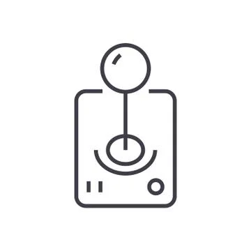 Roll joystick  vector line icon, sign, illustration on background, editabl Stock Illustration