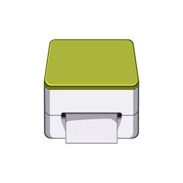 Roll label printer cartoon vector illustration Stock Illustration