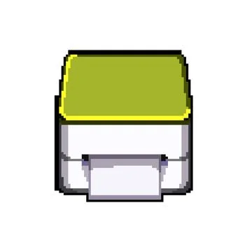 Roll label printer pixel art vector illustration Stock Illustration