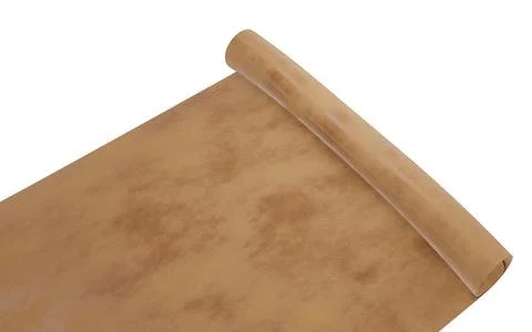 Roll the leather textured sheet. A roll of animal skin on one side for use .. Stock Illustration