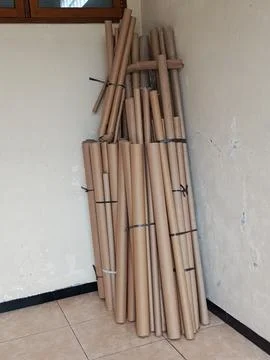 Roll made of cardboard Stock Photos