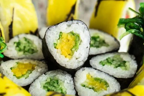 Roll made with vegetables Stock Photos