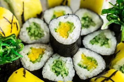 Roll made with vegetables Stock Photos