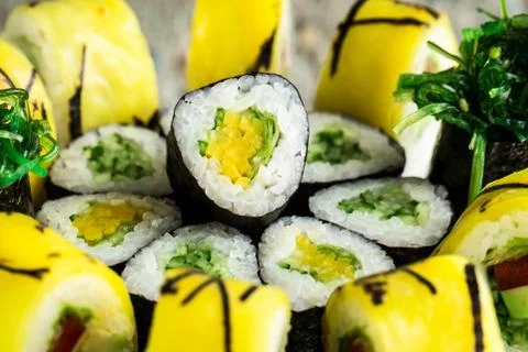 Roll made with vegetables Stock Photos