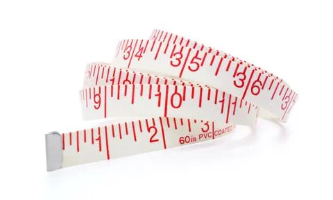 Roll of measuring tape isolated on white background Stock Photos