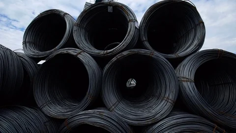 A Roll of Metal Wire for Rebar Stock Footage 69913560