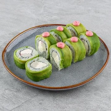 Roll Midori on a stone background studio shooting 1 Stock Photos