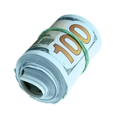 Roll of new hundred dollars Stock Photos