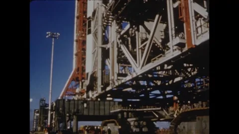 Roll out of the Apollo 8 spacecraft at Cape Canaveral Stock Footage 297183605