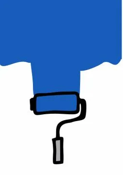 Roll painting a wall Stock Illustration