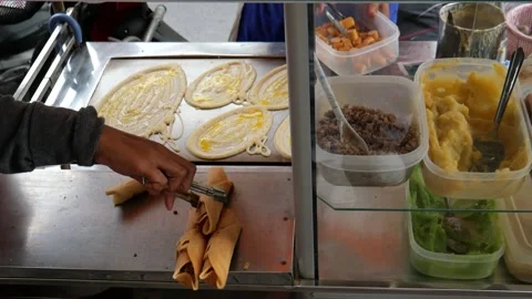 Roll pancakes Stock Footage 195313088