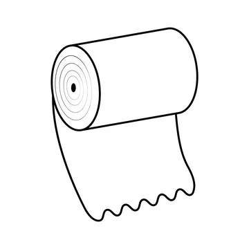 Roll of Paper Outline Vector Illustration Stock Illustration