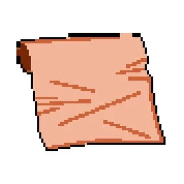Roll parchment paper pixel art vector illustration Stock Illustration