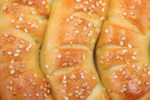 Roll Pastry Closeup Stock Photos