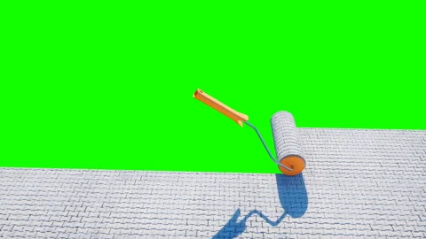 A roll of paving slab. Brush of paving slab. Building concept. Realistic 4K Vidéo 89152903