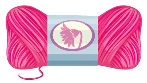 Roll of pink knitting thread Stock Illustration