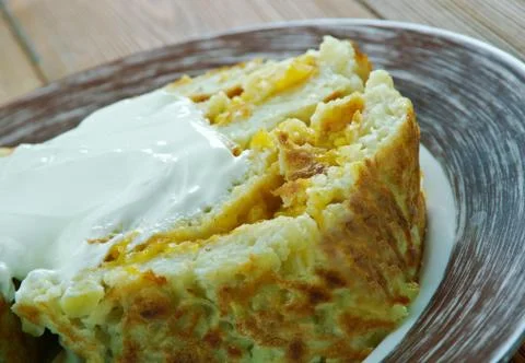 Roll of potato pancakes Foto stock
