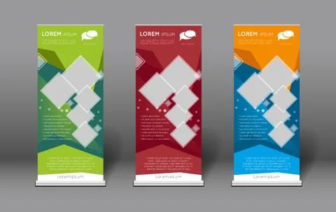 Roll up presentation banners Stock Illustration