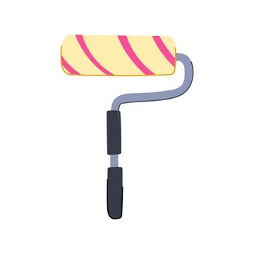 Roll roller paint cartoon vector illustration Stock Illustration