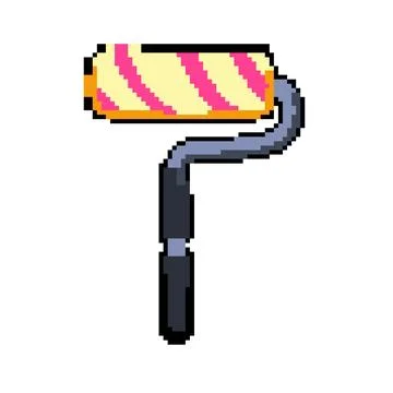 Roll roller paint pixel art vector illustration Stock-Illustration