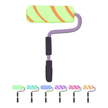 Roll roller paint vector cartoon graphic Stock Illustration