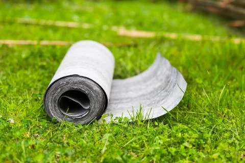 Roll of roofing felt close-up Foto stock