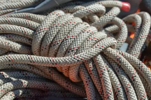Roll of rope with enough use Stock Photos