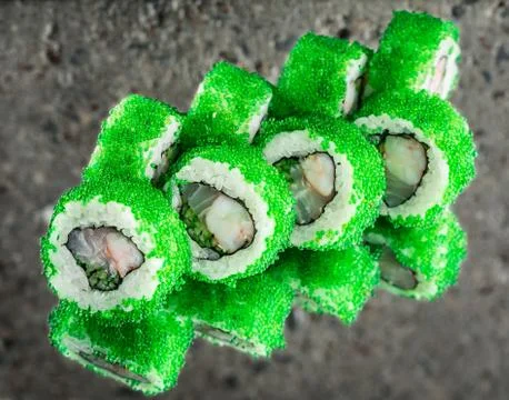 Roll Samurai made with flying fish roe Stock Photos