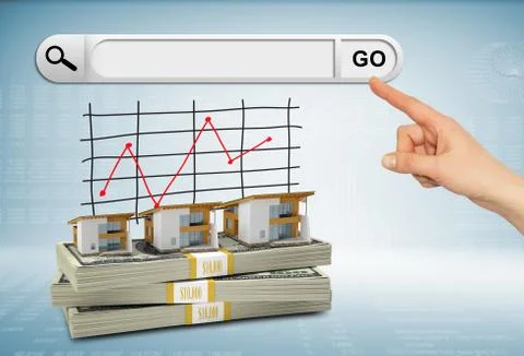 Roll with search field and pointer finger Stock Illustration