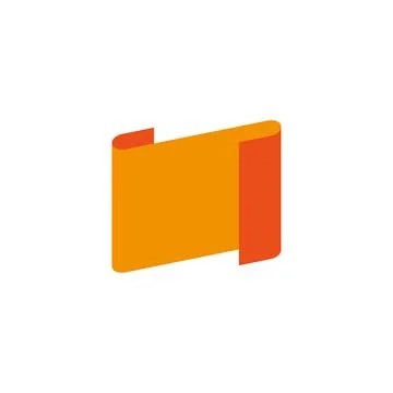 Roll shaped, folded ribbon, vector illustration Stock Illustration