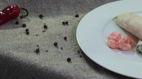 Roll shrimp Stock Footage 49314258