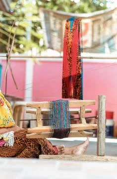 The roll silk of thread. Stock Photos