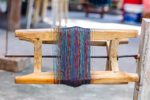 The roll silk of thread. Stock Photos