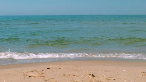 The roll of a small wave on the Black Sea. Sea view Stock Footage 154820382