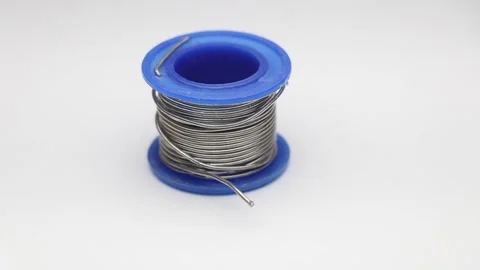 Roll of a solder wire or lead wire used in soldering for joining electronics Video stock 246183222