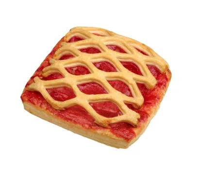 Roll with strawberry jam Stock Photos
