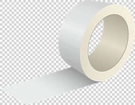 Roll of tape unrolling, for fixing objects in place or wrapping items. Clos.. Stock Illustration