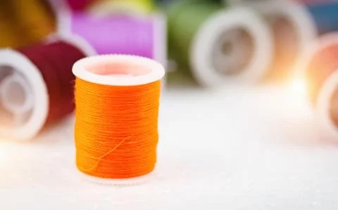 The roll of thread on background,show texture of thread,for needlework,craft, Stock Photos