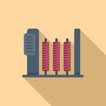 Roll thread icon flat vector. Cotton machine 스톡 일러스트