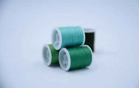 Roll of thread put on white background,show texture,for needle work Stock Photos