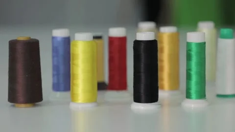 Roll of thread used in the sewing machine Stock Footage 145087388