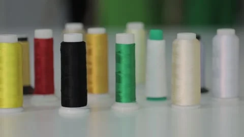 Roll of thread used in the sewing machine Stock Footage 145087438