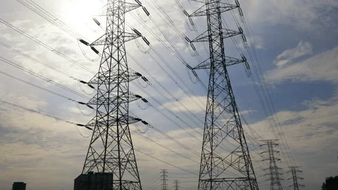 Roll up Timelapse Transmission Tower Video stock 208819206