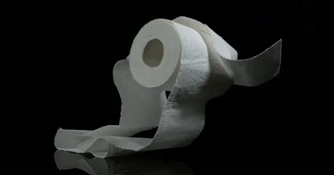 Roll of Toilet Paper Falling on Black Ba... | Stock Video | Pond5